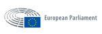 Logo of the European Parliament, featuring a blue and yellow flag of the European Union within a circular design and the text "European Parliament" to the right.